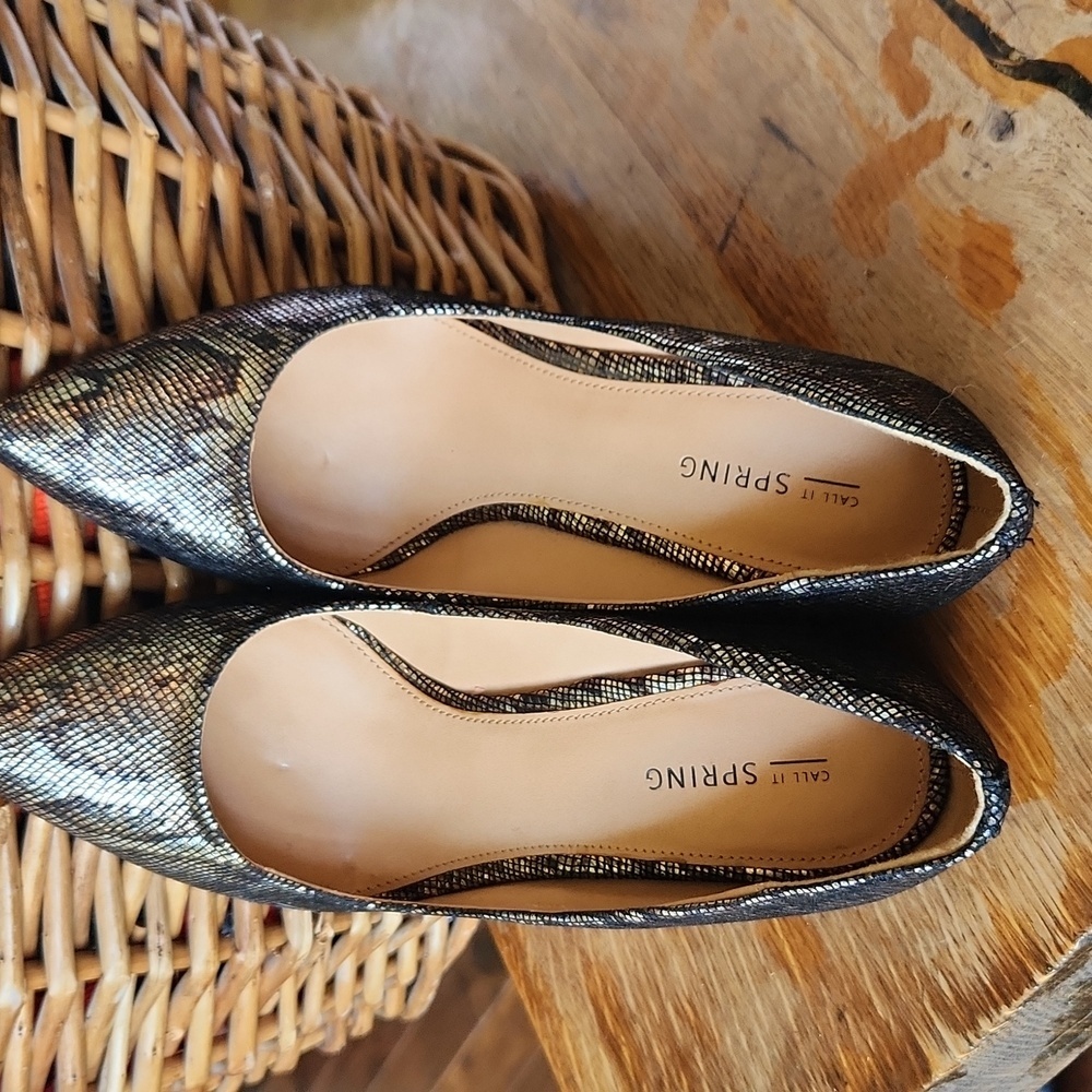 Python Golden Silver Metallic‎ Wedge Heel sz 7 - Picture 6 of 14